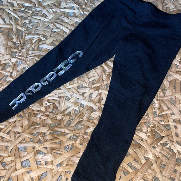 6/6X Girls Cheer Black Leggings Crop - Picture 1 of 4